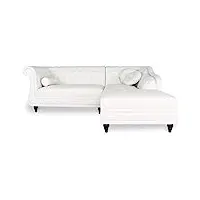 intense deco canapé d'angle droit empire blanc style chesterfield