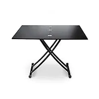 menzzo b2219s contemporain carrera table basse relevable bois/métal noir carbone 57/100 x 100/114,2 x 39/76,3 cm