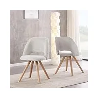b&d home chaise de salle à manger mary (lot de 2) | chaise de cuisine en velours côtelé pour cuisine, salon, salle à manger | design cottage moderne | gris, 11133-grau-2