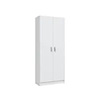 loungitude - armoire rangement 2 portes l73 x h108 cm - blanc