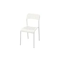 ikea - chaise empilable adde en plastique avec cadre en acier - (blanc)