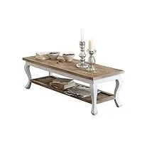 loberon® table basse riverside - manguier - h/l/p env. 42/130 / 45 cm - marron/blanc vieilli