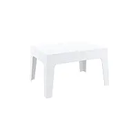 clp table basse de jardin box en plastique -table d’appoint pour usage extérieur empilable - hauteur 43 cm résistante aux intempéries et aux rayons uv - couleurs: blanc