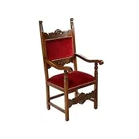 holyart fauteuil baroque sacristie bois de noyer velours