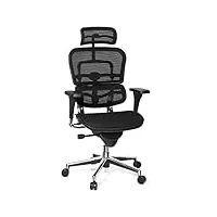 hjh office 652980 fauteuil de direction ergohuman base one maille noir chaise de bureau pivotante de qualité supérieure
