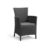 keter iowa – fauteuil de jardin 60x62x89 cm gris graphite