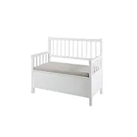 ac design furniture thomas banc avec rangement, h: 85 x l: 90 x p: 48 cm, blanc, bois, 1 pc