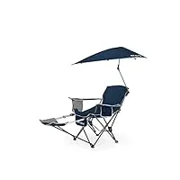 sport-brella fauteuil inclinable fauteuil de relaxation à 3 positions avec parapluie amovible, bleu nuit