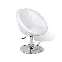 vidaxl chaise de bar tabouret de bar acier blanc fauteuil finition chrome poli