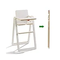 supaflat - chaise haute - chaise pliable ultra plate - hauteur de bar - bois - blanc
