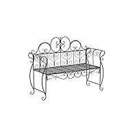 clp banc de jardin design antique minna - banquette de terrasse en fer forgé - style maison de campagne - banquette de blacon style rustique pou, couleur:bronze