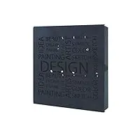 haku möbel boîte à clés, métal, noir, l 22 x p 5 x h 24 cm