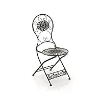 chaise de jardin pliante mani - chaise de balcon en fer forgé avec hauteur d'assise 45 cm - meuble de terrasse et pour usage extérieur - couleur:, couleur:bronze