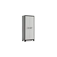 keter | armoire haute titan, noir/gris, 80 x 44 x 182 cm, plastique