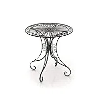 clp table de jardin en fer forgé hari - table de terrasse au style antique - table jardin en fer avec un diamètre de Ø 70 cm et une hauteur de 7, couleur:bronze