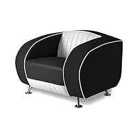 bel air fauteuil américain style rétro usa 50 fauteuil design restaurant (noir/blanc)