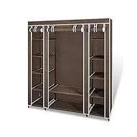 vidaxl armoire avec compartiments et tiges marron chambre penderie garde-robe