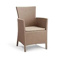 keter iowa – fauteuil de jardin 60x62x89 cm cappuccino