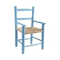 chaise enfant en bois bleu ciel