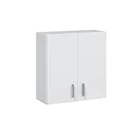 habitdesign armoire suspendue polyvalente, finition blanche, dimensions: 59 cm (largeur) x 60 cm (hauteur) x 26,5 cm (profondeur)