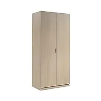 loungitude - armoire penderie 2 portes l82 x h180cm - chêne