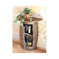 dandibo table murale table tonneau à vin 0373-r brun armoire casier à vin tonneau 73cm desserte