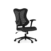 flash furniture chaise de bureau ergonomique avec grand dossier – fauteuil de direction avec accoudoirs réglables et mesh – fauteuil de bureau et télétravail – noir