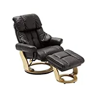 robas lund fauteuil cuir fauteuil relax fauteuil tv avec tabouret jusqu'à 130 kg, fauteuil télévision véritable cuir marron, calgary
