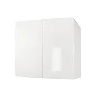 berlioz creations cp8hb meuble haut de cuisine avec 2 portes blanc haute brillance 81x42x13 cm, fabrication 100% française