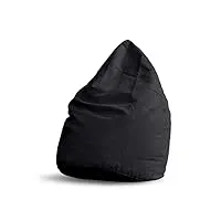 lumaland pouf poire xl 120 l - ligne confort - fauteuil poire adulte et enfant pour salon - 45 x 60 cm - bean bag pouf intérieur avec coutures solides - noir