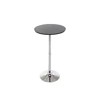 clp table de bar ronde en bois i table de gastronomie avec pied en aluminium et plateau en bois i table mange debout Ø 60 cm et hauteur 110 cm, couleur:noir