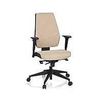 hjh office 608819 chaise de bureau pro-tec 500 tissu chaise pivotante ergonomique, dossier & accoudoirs réglables