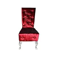 casa padrino dîner baroque chaise bordeaux/argent - chaise design - fauteuil de luxe de haute qualité à haut dossier