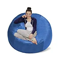 sofa sack xxl - pouf poire avec rembourrage en mousse à mémoire de forme - idéal pour se détendre dans le salon ou la chambre à coucher - housse en velours doux - bleu roi - 150 cm