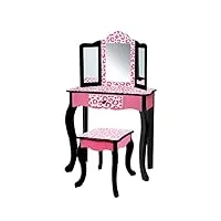 coiffeuse enfant teamson bois table maquillage miroir tabouret fille td-11670a