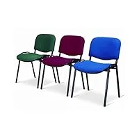 chaise de bureau / fauteuil fixe pour salle d'attente, en métal et coton ou cuir synthétique cotone grigio