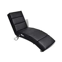 vidaxl chaise longue de massage inclinable similicuir noir meubles fauteuil