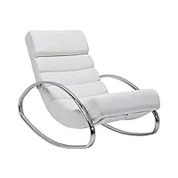 kare manhattan chaise à bascule, polyester, blanc, 110 x 62 x 81 cm