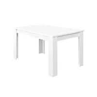 loungitude - table à manger extensible l140/190 cm - blanc brillant