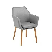 ac design furniture fauteuil trine 60350–58 x 58 x 84 cm, assise et dossier en corsica, tissu gris clair
