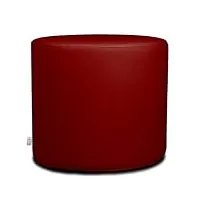 arketicom chill pouf ottoman rond repose pied tabouret siege, meubles interieur exterieur design made in italy puff simili cuir tissu fermeture eclair, nettoyage facile rouge fonce 42x42x42 cm