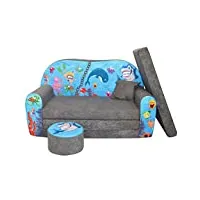 fortisline lit enfant fauteuils canapÉ sofa + pouf et coussin l'océan ii w319_11