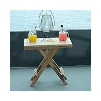 teck'attitude table basse pliante carrée en teck massif kento 50 x 50 cm