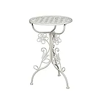 petite table vintage flora | blanc antique, 53 cm, fer | table de jardin, table basse