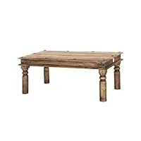 table basse 110x60cm - bois massif de palissandre huilé - style colonial/ethnique - leeds #27