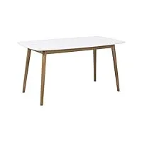 ac design furniture pernille table à manger rectangulaire, l: 150 x l: 80 x h: 75,5 cm, blanc, bois, 1 pc