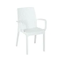 bica 9093 indiana chaises blanches, 99 x 59 x 180 cm, blanc, 57 x 59 x 86 cm