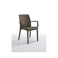 sedia chaise indienne avec accoudoirs marron 9093.3, multicolor, one size