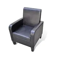 vidaxl fauteuil rembourré canapé de salon sofa en cuir synthétique noir