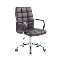 fauteuil de bureau deli similicuir - chaise de bureau ergonomique confortable - hauteur réglable et pivotante - couleur:, couleur:marron